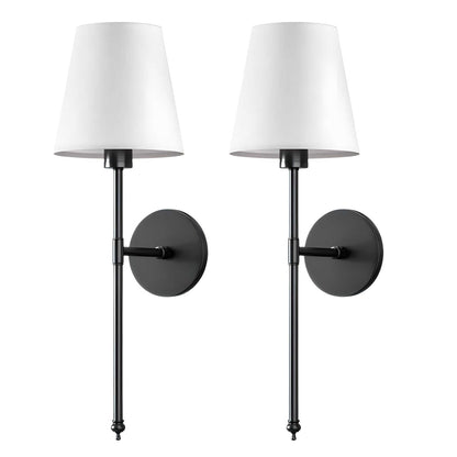 Set of 2 Wireless Wall Sconces with Bulbs Included