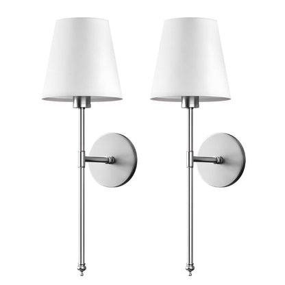 Set of 2 Wireless Wall Sconces with Bulbs Included